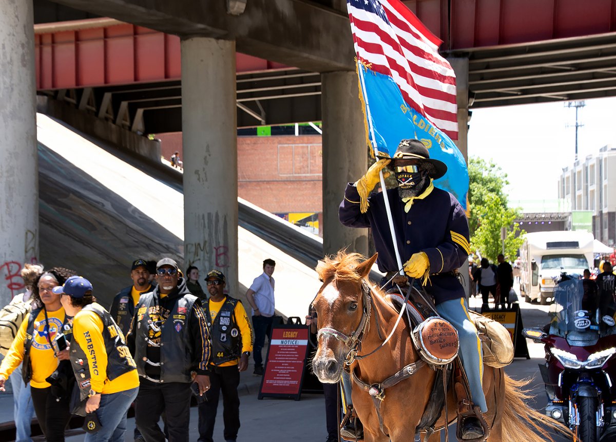 Participants in the 100th anniversary Tulsa Race Massacre street parade